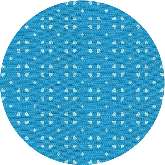 Square Patterned Bright Turquoise Blue Rug, pat2445lblu