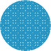 Square Patterned Bright Turquoise Blue Rug, pat2445lblu