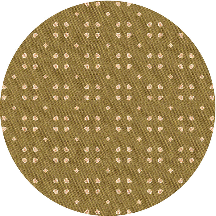 Square Patterned Orange Gold Rug, pat2445org