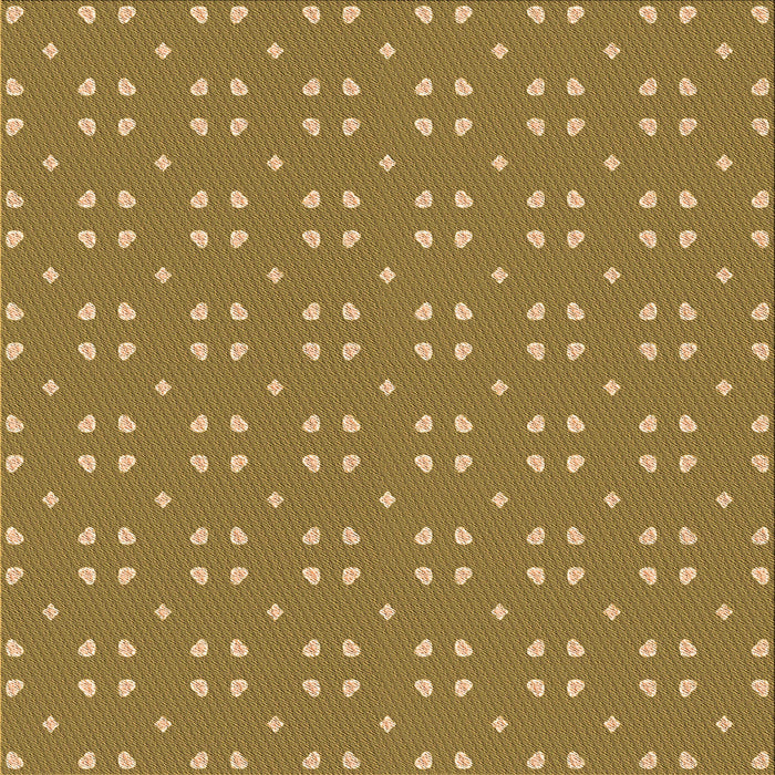 Round Patterned Orange Gold Rug, pat2445org