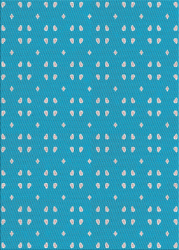 Patterned Bright Turquoise Blue Novelty Rug, pat2445