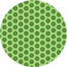 Square Patterned Dark Lime Green Rug, pat2446grn