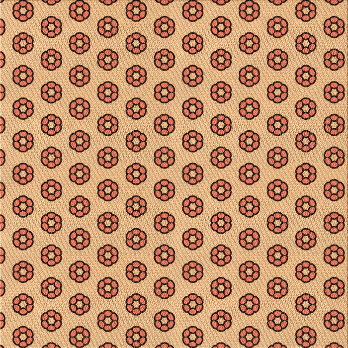 Round Machine Washable Transitional Yellow Orange Rug, wshpat2446org