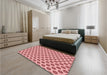 Patterned Pastel Pink Rug in a Bedroom, pat2446rd