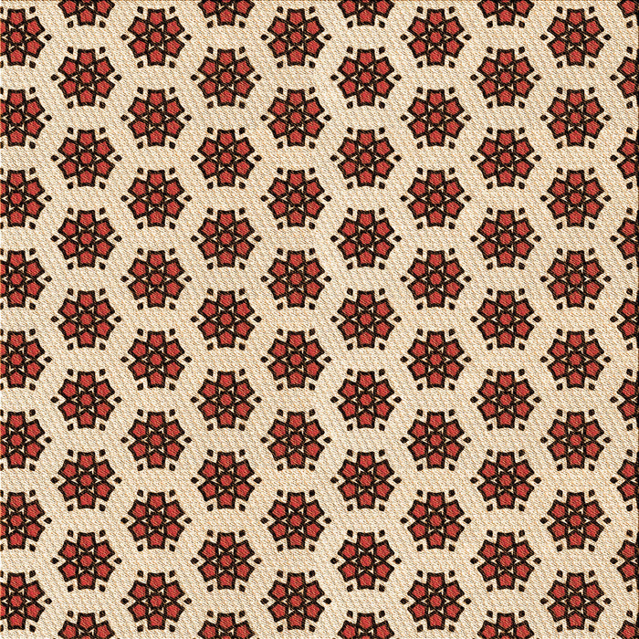 Round Patterned Deep Peach Orange Rug, pat2447org