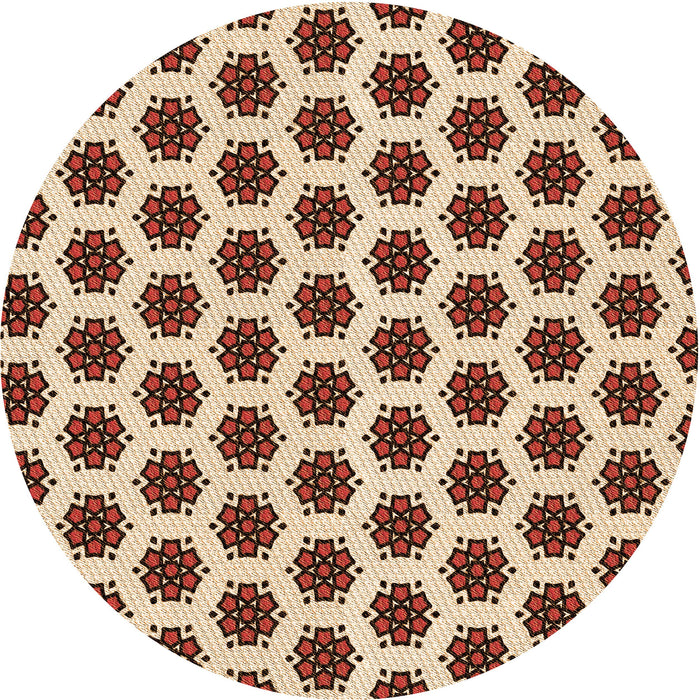 Square Machine Washable Transitional Deep Peach Orange Rug in a Living Room, wshpat2447org