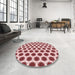 Round Patterned Deep Rose Pink Rug in a Office, pat2447rd