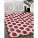 Patterned Deep Rose Pink Rug in Family Room, pat2447rd
