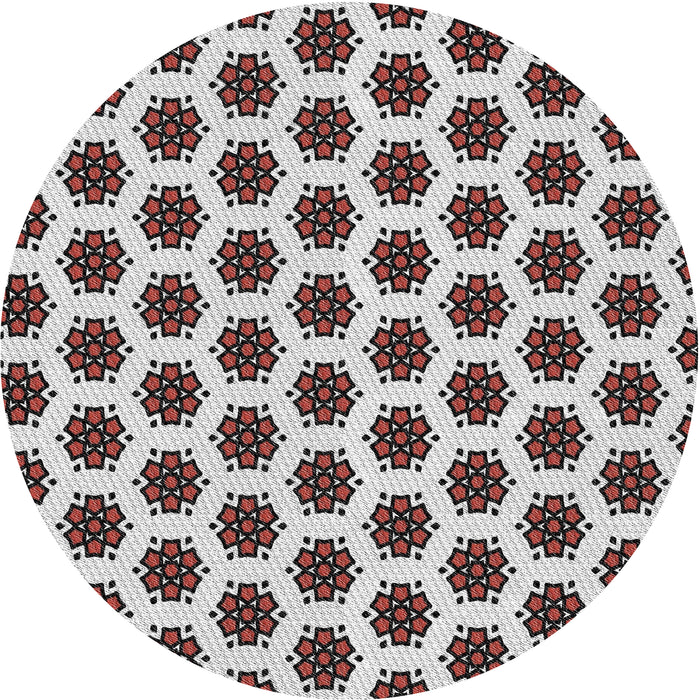 Sideview of Patterned Dark Brown Novelty Rug, pat2447