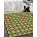 Patterned Yellow Green Rug in Family Room, pat2448lblu