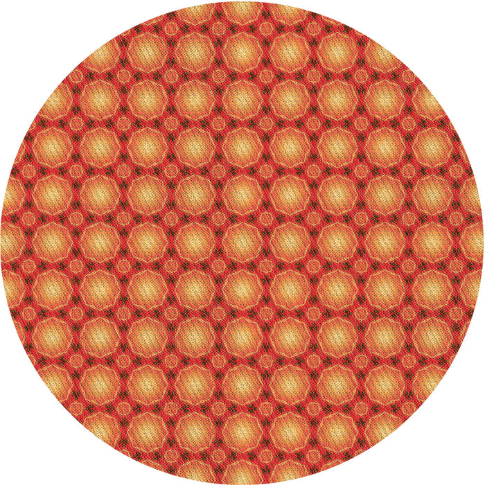 Square Patterned Orange Rug, pat2448org