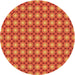 Square Patterned Orange Rug, pat2448org