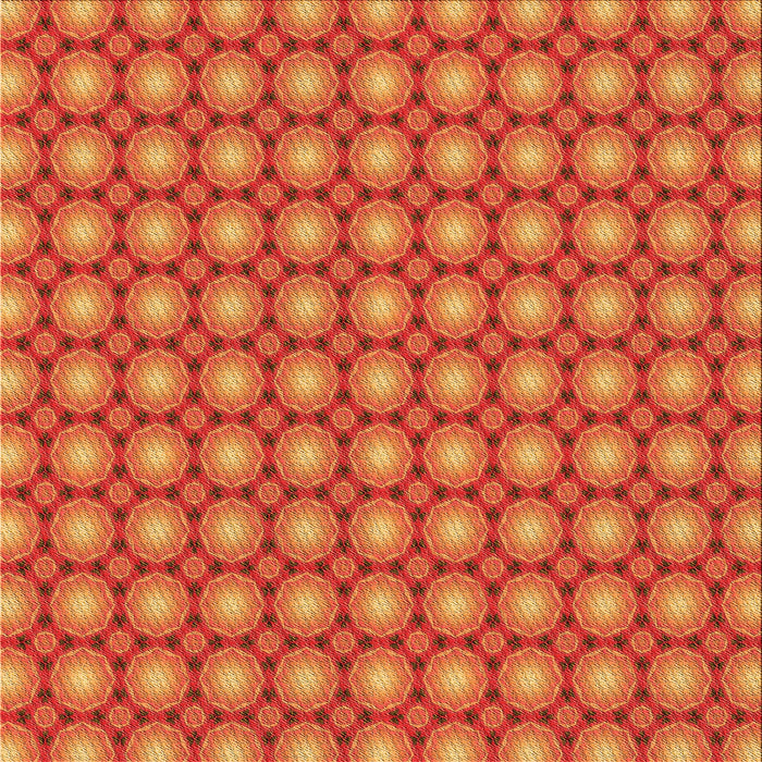 Round Patterned Orange Rug, pat2448org