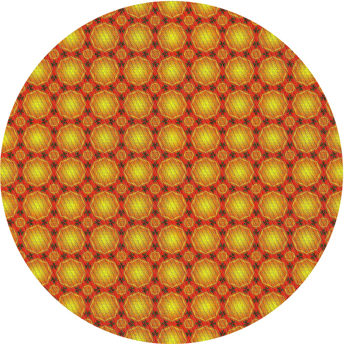 Sideview of Patterned Red Novelty Rug, pat2448