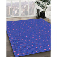 Patterned Blue Rug, pat2449pur