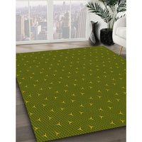 Patterned Olive Green Rug, pat2449yw