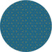 Sideview of Patterned Blue Novelty Rug, pat2449