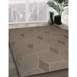 Patterned Dark Brown Novelty Rug in Family Room, pat244