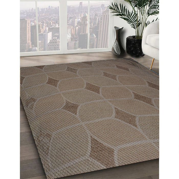 Patterned Dark Brown Novelty Rug in Family Room, pat244