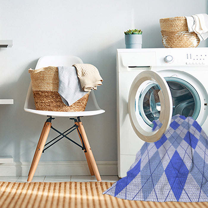 Machine Washable Transitional Blue Rug in a Washing Machine, wshpat245blu