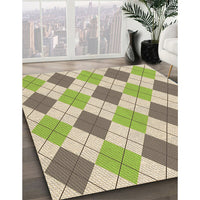 Patterned Dark Almond Brown Rug, pat245brn