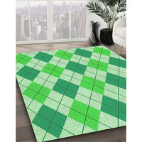 Patterned Green Rug, pat245grn