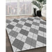 Patterned Silver Gray Rug in Family Room, pat245gry