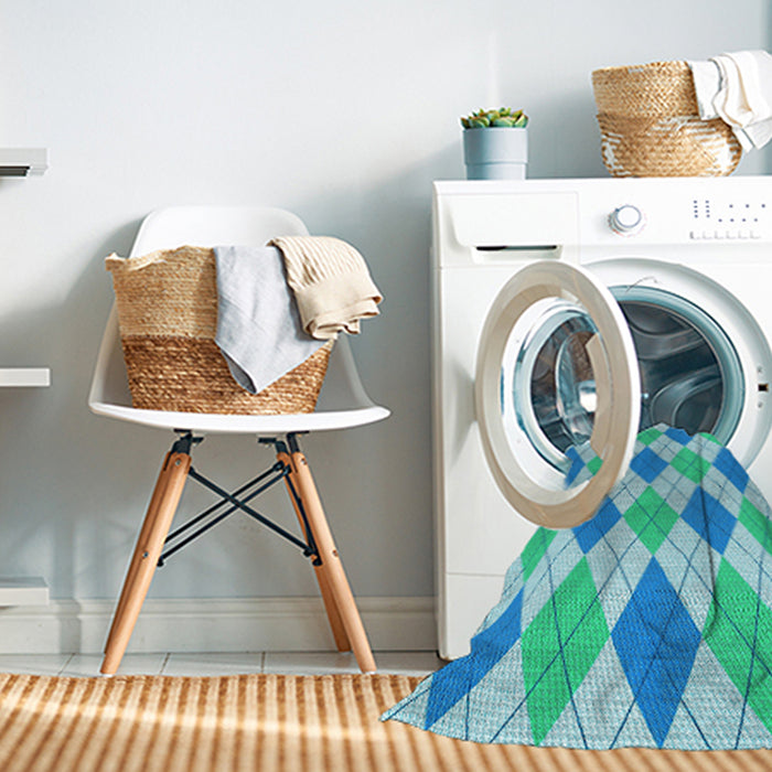 Machine Washable Transitional Blue Rug in a Washing Machine, wshpat245lblu