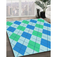 Patterned Blue Rug, pat245lblu