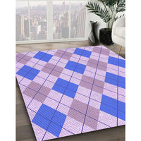 Patterned Medium Slate Blue Rug, pat245pur