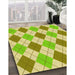 Patterned Green Yellow Green Rug in Family Room, pat245yw