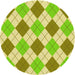 Square Machine Washable Transitional Green Yellow Green Rug in a Living Room, wshpat245yw