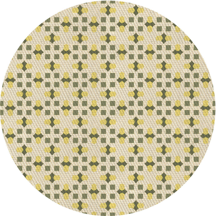 Square Patterned Khaki Gold Rug, pat2450brn