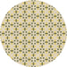 Square Patterned Khaki Gold Rug, pat2450brn