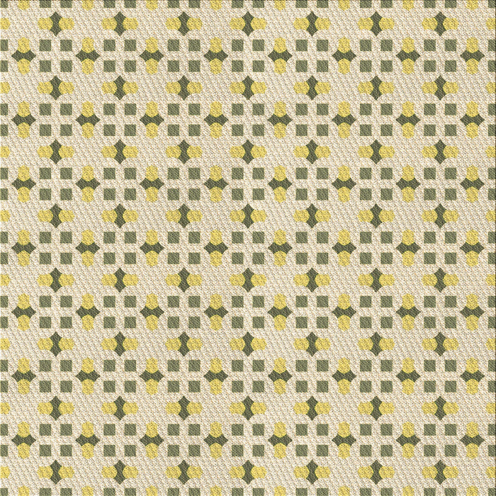 Round Patterned Khaki Gold Rug, pat2450brn