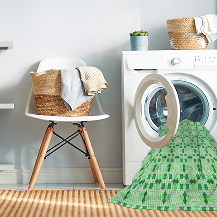 Machine Washable Transitional Green Rug in a Washing Machine, wshpat2450grn