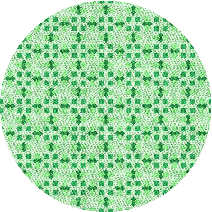 Square Patterned Green Rug, pat2450grn