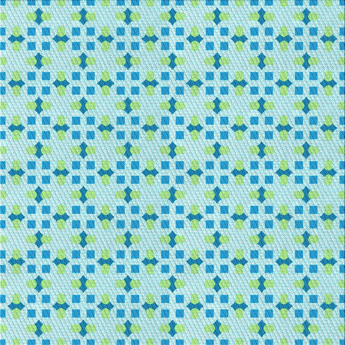 Round Patterned Aquamarine Green Rug, pat2450lblu
