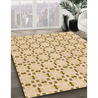 Patterned Khaki Gold Rug, pat2450org