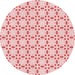 Square Patterned Light Red Pink Rug, pat2450rd