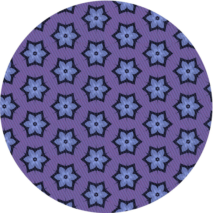 Square Patterned Light Slate Blue Rug, pat2451blu