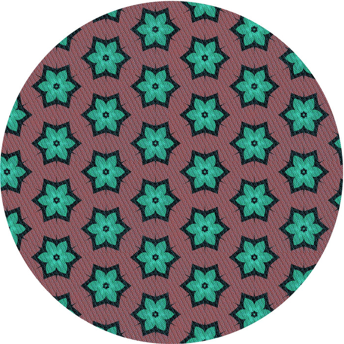 Square Patterned Sea Green Rug, pat2451lblu