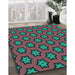 Machine Washable Transitional Green Rug in a Family Room, wshpat2451lblu