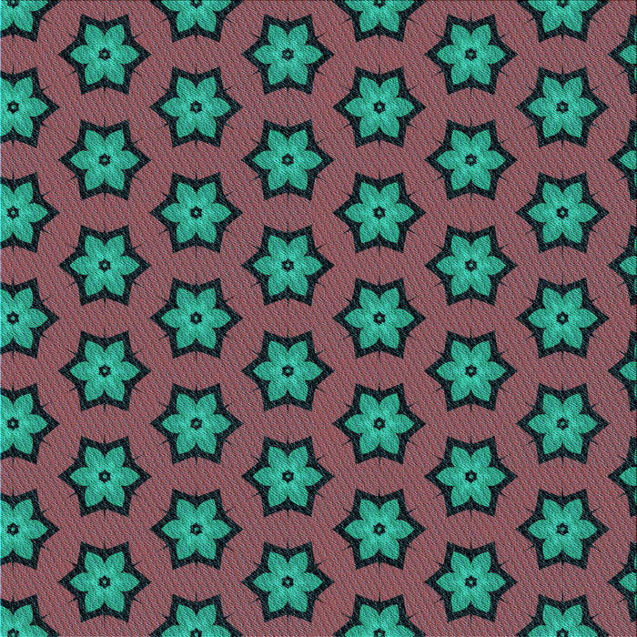 Round Patterned Sea Green Rug, pat2451lblu