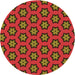 Square Patterned Red Rug, pat2451org