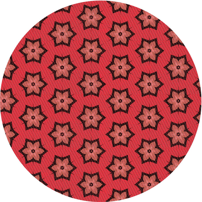 Square Patterned Red Rug, pat2451rd
