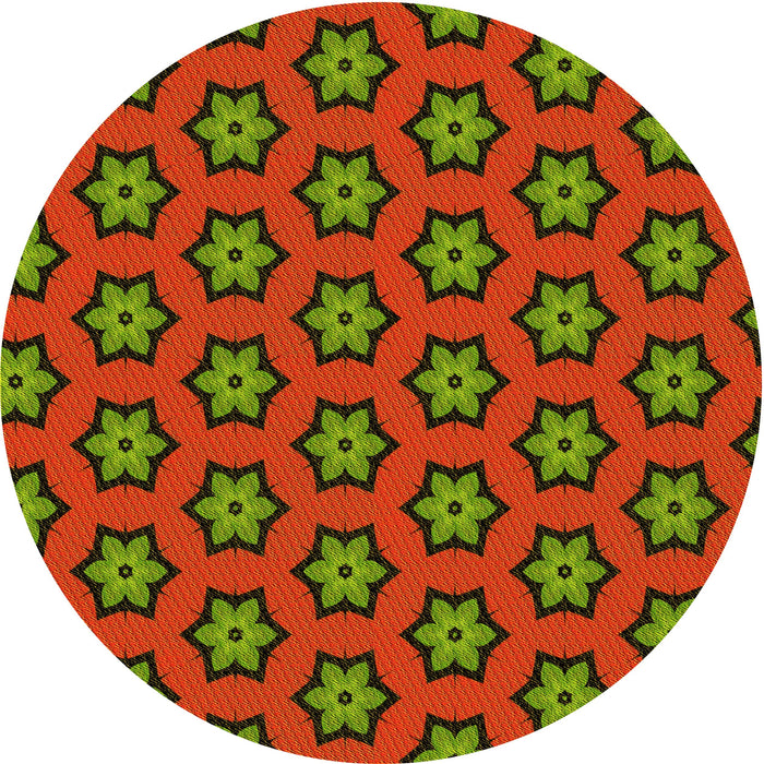 Square Patterned Dark Yellow Green Rug, pat2451yw