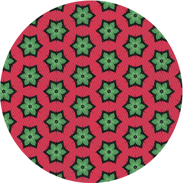 Sideview of Patterned Hazel Green Novelty Rug, pat2451