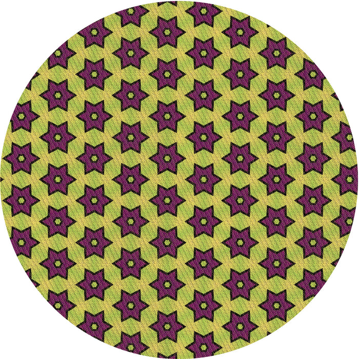 Square Patterned Neon Yellow Green Rug, pat2452brn