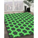 Patterned Dark Slate Grey Green Rug in Family Room, pat2452grn